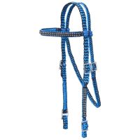 Braided Cord Mini Browband Headstall with Crystal Accents