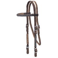 Braided Cord Mini Browband Headstall with Crystal Accents