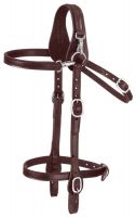 Leather Mule Headstall with Snap Crown and Brow