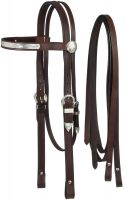 Dark Oil Draft/Large Horse Silver Show Headstall and Reins
