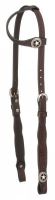 Dark Oil Leather Square Cheek Single Ear Headstall