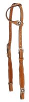 Medium Oil Leather Square Cheek Single Ear Headstall