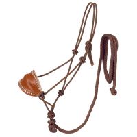 Tough-1 Poly Rope Halter W/Horsehair Bronc Nose & Lead