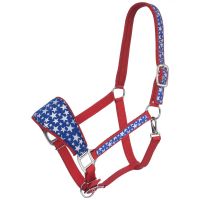 Bronco Nylon Halter - Patriotic Red White and Blue!