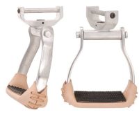 Western Comfort Stirrups -  Aluminum Swivel and Lock - Silver