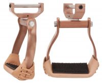 Western Comfort Stirrups -  Aluminum Swivel & Lock - Bronze