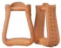 Western Roper Stirrups - Leather Covered and Leather Laced