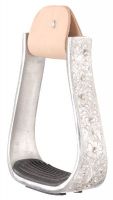 Western Fancy Engraved Aluminum Stirrups with Crystals