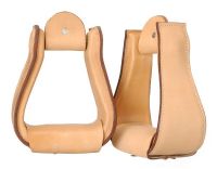 Western Wide Leather Covered Stirrups
