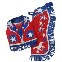 Kids Buckaroo Western Vest & Chap Set - Running Horse and Stars
