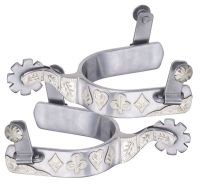 Sweet Iron Stainless Steel Silver Overlay 3 Gold Crosses Western Spurs 