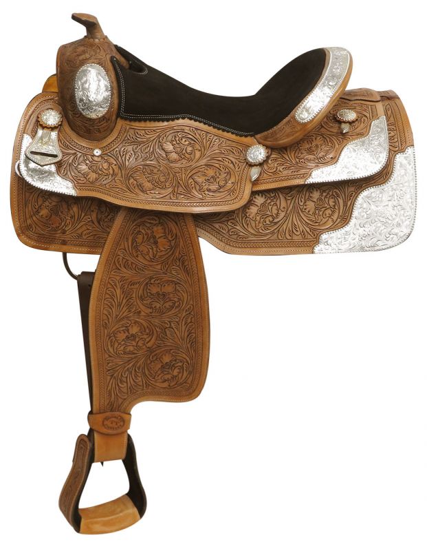 16" Western Show Saddle Loaded With Silver