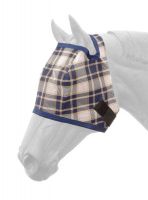 Tough-1 Plaid Navy Blue Mesh Fly Mask