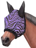 Tough-1 Zebra Purple Zebra Mesh Fly Mask