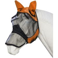 Tough 1 Deluxe Comfort Orange Mesh Fly Mask with Mesh Nose