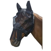 Tough 1 Deluxe Comfort Black Mesh Fly Mask with String Nose