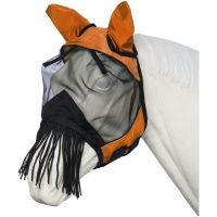 Tough 1 Deluxe Comfort Orange Mesh Fly Mask with String Nose