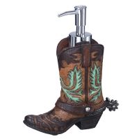 Western Rustic Cowboy Boot Soap Pump