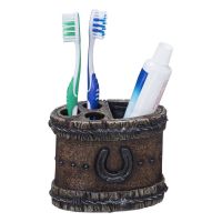 Western Rustic Horseshoe and Barbwire Toothbrush Holder