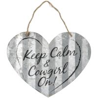 "Keep Calm & Carry On" Rustic Corrugated Metal Signs - Heart