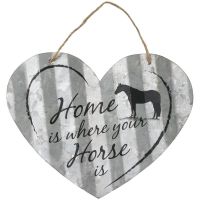"Home is where your Horse Is" Corrugated Metal Signs - Heart