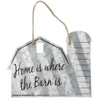 "Home Is Where The Barn Is" Corrugated Metal Signs - Barn