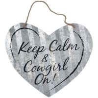 Keep Calm & Carry On! 20" Corrugated Metal Signs - Heart
