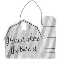"Home is Where The Barn Is" 20" Corrugated Metal Signs - Barn