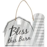 "Bless This Barn" 20"Corrugated Metal Signs - Barn