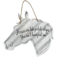 "Horses Are Like Potato Chips. 20" Corrugated Metal Signs - Horse