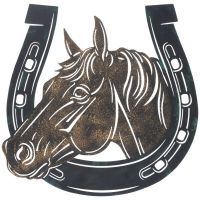 13" Metal Horse Head / Horseshoe