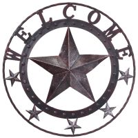 Rustic Western 18 1/2" Welcome Star With Glitter Finish