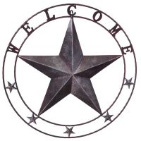Rustic Western 24" Welcome Star With Glitter Finish