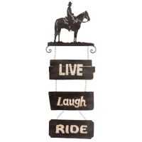 Rustic Western Cowboy Sign Live/Laugh/Ride