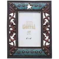 Rustic Western Star and Scroll Cutout Picture Frame