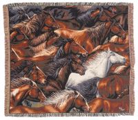 Horses of Difference Colors Blanket Throw