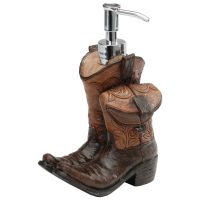 Rustic Western Cowboy Boots Soap Dispenser