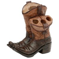 Rustic Western Cowboy Boots Toothbrush and Toothpaste Holder