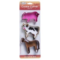 3 Piece Farm Animals Cookie Cutter Collection