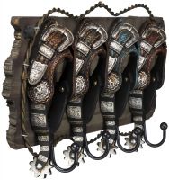 Western Rustic Spurs 4 Hook Wall Rack