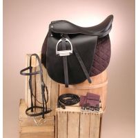 Gold Winner Equitation Saddeseat Saddle Package - Black Leather
