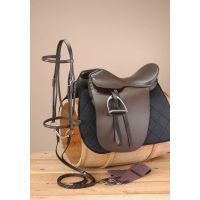 Gold Winner Equitation Saddeseat Saddle Package - Havana Brown Leather