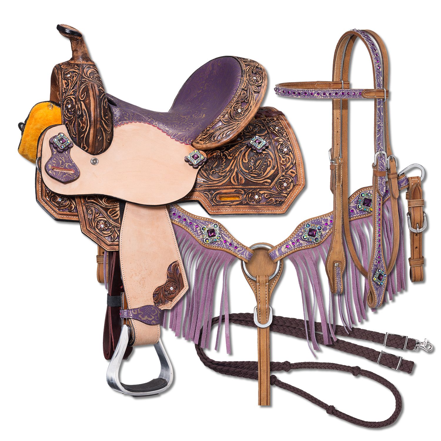 Silver Royal Sweet Pea Barrel Saddle Collection
