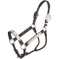 Silver Royal Scroll Show Halter with Berry Edge