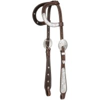 Silver Royal Double Ear Headstall with Berry Edge