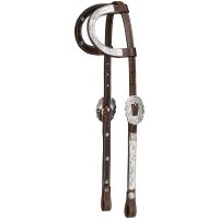 Silver Royal Double Ear Headstall with Raised Edge