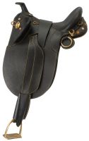 Australian Outrider Collection Black Stock Poley Saddle w/ Horn