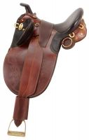Australian Outrider Collection Dark Oil Stock Poley Saddle with Horn